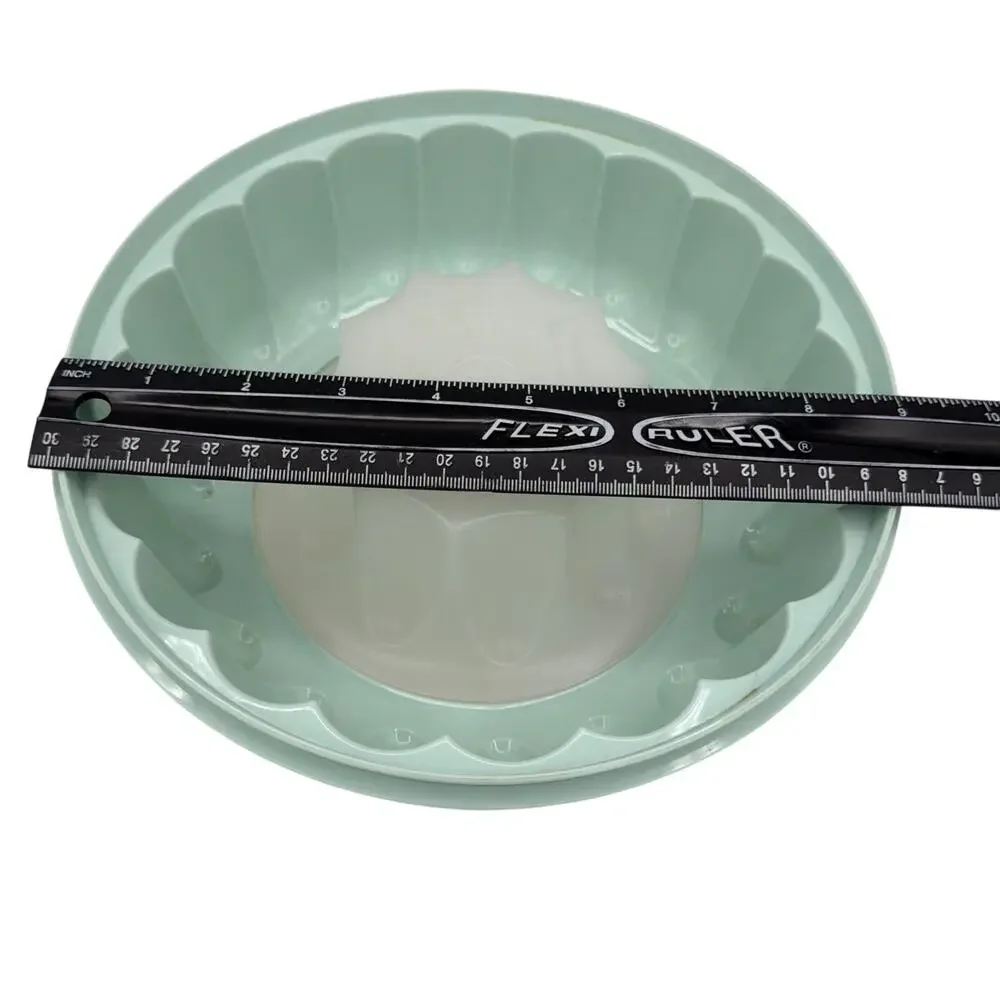 Tupperware USA VINTAGE 3 pc Mint Green Jello Mold COMPLETE SET Ice Ring Jadeite